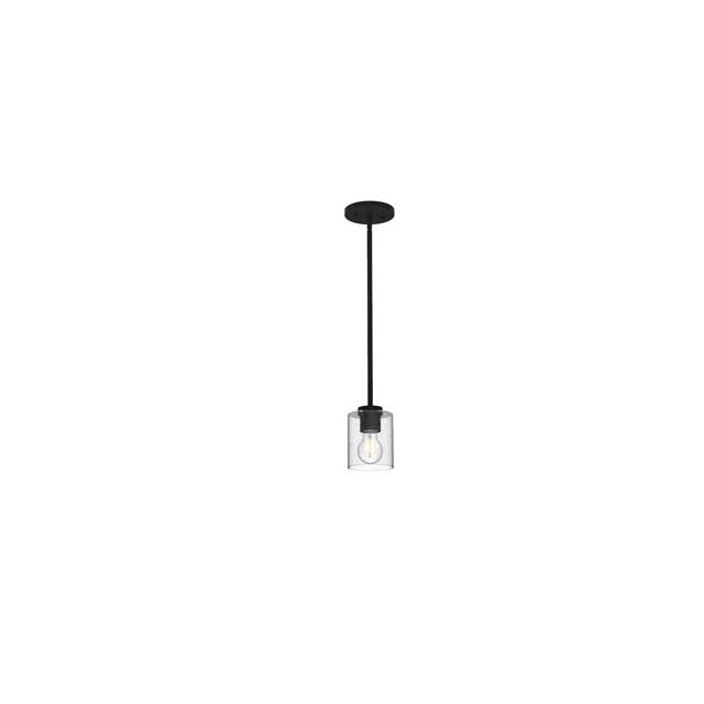 1LT MB EASTON MINI PENDANT WITH CLEAR SEEDED GLASS