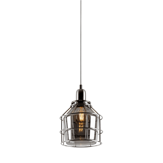 1LT 60W MB PLOVER SMOKY GLASS MINI-PENDANT