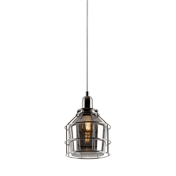 1LT 60W MB PLOVER SMOKY GLASS MINI-PENDANT