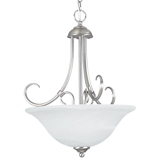 3 LIGHT BOWL PENDANT 3-60W SN