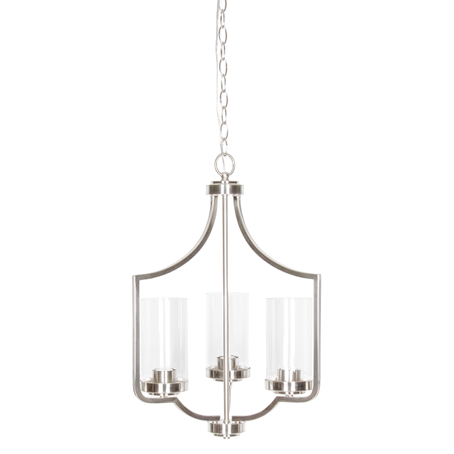 PRESTIGE 3LT CHANDELIER WITH CLEAR GLASS MB