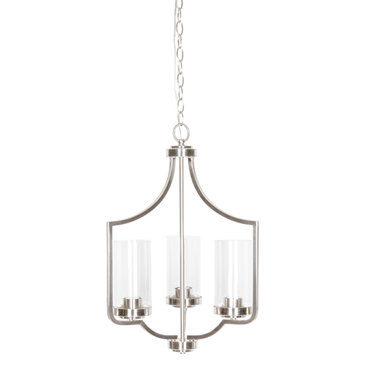 PRESTIGE 3LT CHANDELIER WITH CLEAR GLASS MB