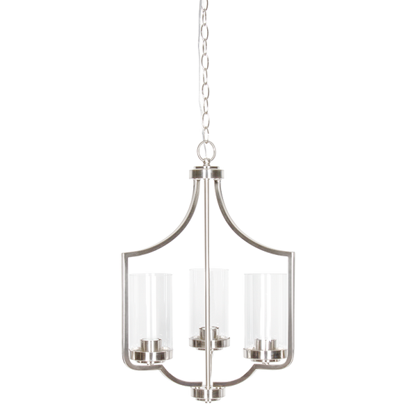 PRESTIGE 3LT CHANDELIER WITH CLEAR GLASS MB