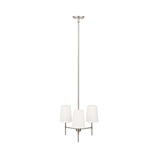 3LT MB REMI CHANDELIER WITH WHITE FABRIC SHADE