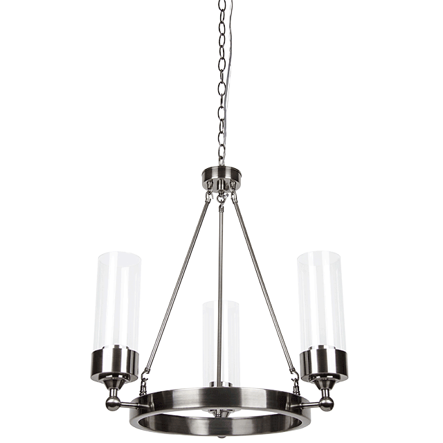 ESQUIRE 3LT CHANDELIER WITH CLEAR GLASS MB