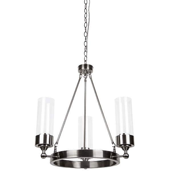 ESQUIRE 3LT CHANDELIER WITH CLEAR GLASS MB