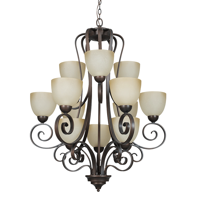 12-LT 3-TIER 60W MB PROVANO CHANDELIER