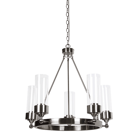 ESQUIRE 5LT CHANDELIER WITH CLEAR GLASS MB