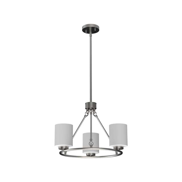 3LT MB EASTON CHANDELIER WITH FROSTED GLASS