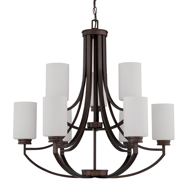 9LT 2-TIER 60W MB DALTON CHANDELIER