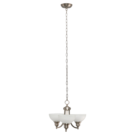 3 LIGHT ALTON CHANDELIER ALABASTER GLS SN